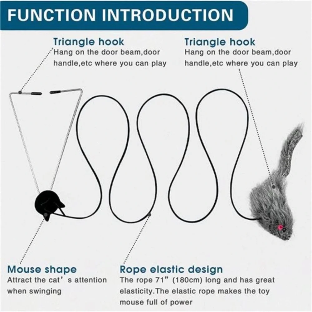 Interactive Cat Feather Toys,Retractable Cat Teaser Toy Hanging Interactive Toy